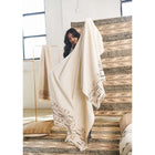 Unah brown hand embroidered organic cotton artisan throw – One Affirmation