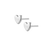 Classic 6mm gold heart stud earrings on model