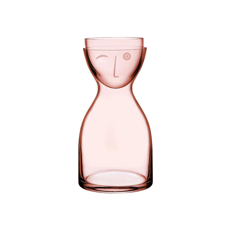 NUDE Mr. & Mrs. short night water set in dusty rose glass