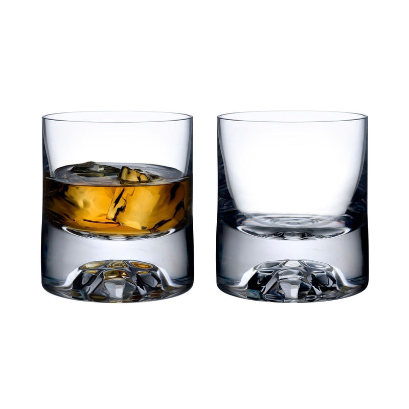 NUDE Shade Set of 2 Whisky Glasses with sculptural skull motif