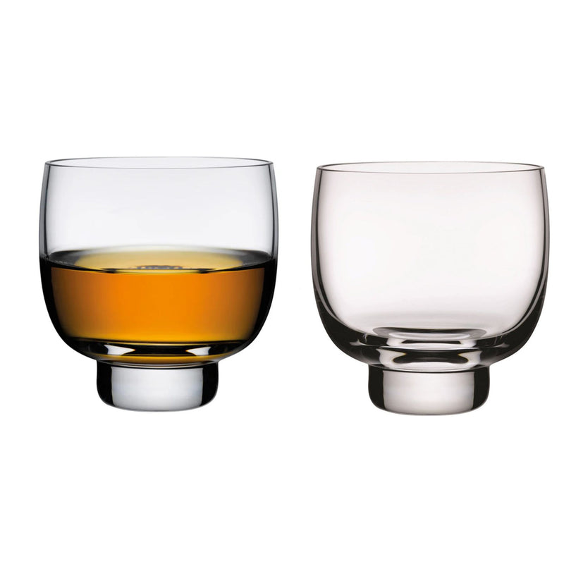 NUDE Malt Set of 2 Whisky Glasses with heavy base and delicate silhouette