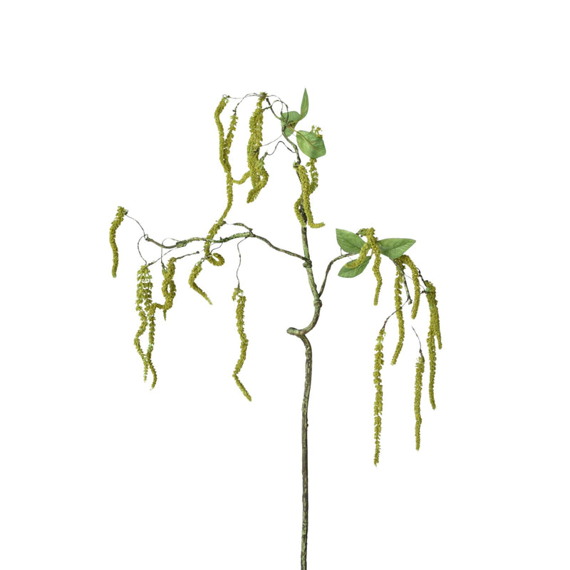35 inch Artificial fuzzy amaranthus branch stem with cascading buds