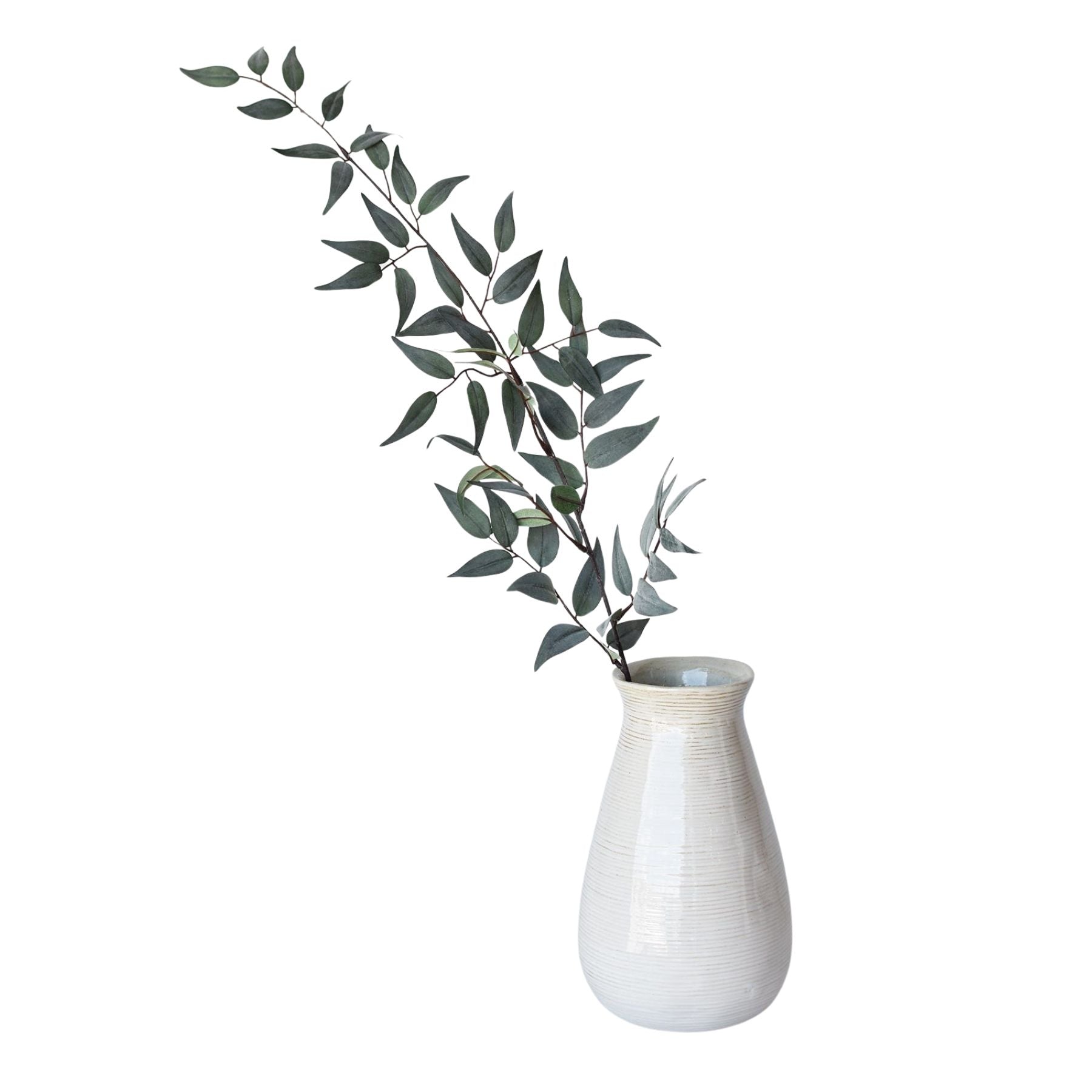 36 inch Artificial ruscus leaf stem with dark green gray foliage