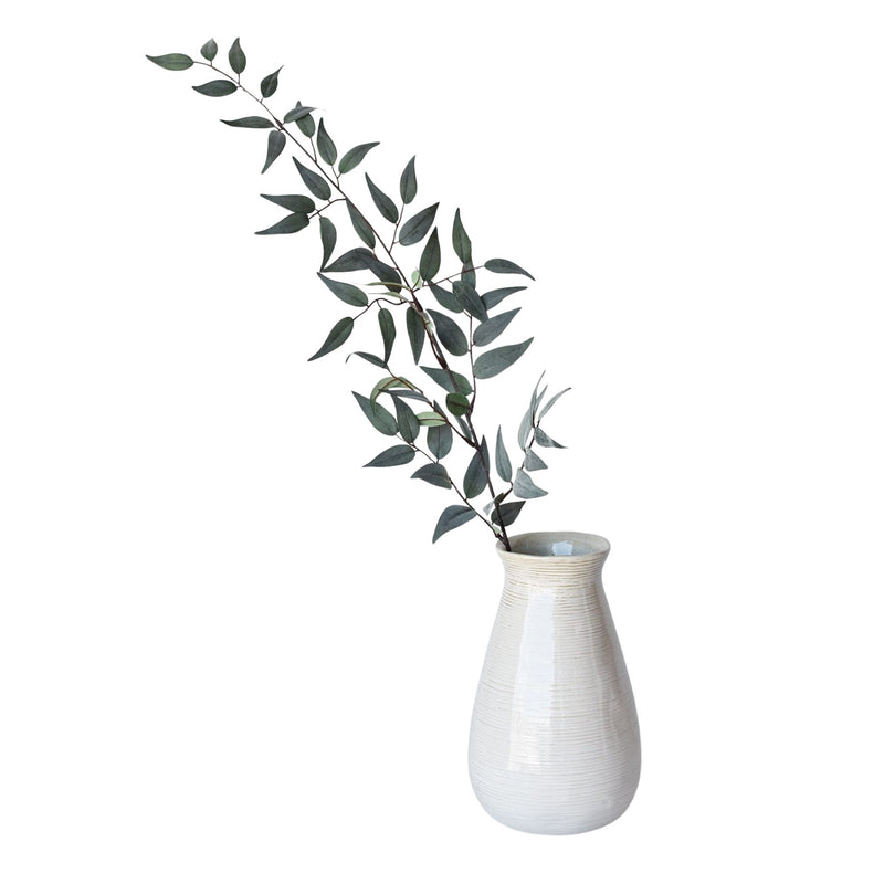 36 inch Artificial ruscus leaf stem with dark green gray foliage