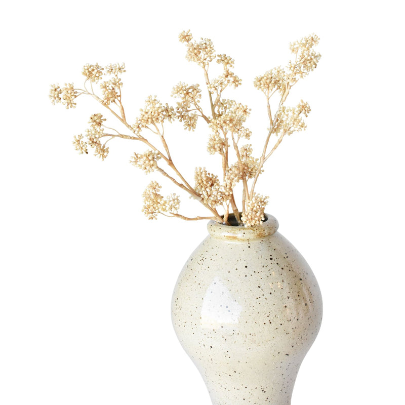 17 inch Artificial cream sedum spray stem with berry clusters