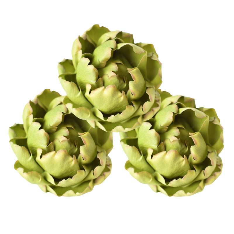 3x3.5 inch Artificial artichoke head realistic décor accent