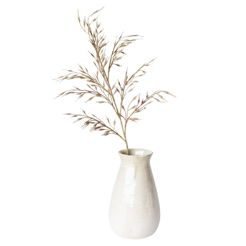 34 inch Artificial beige wild wheat stem with branching sprays