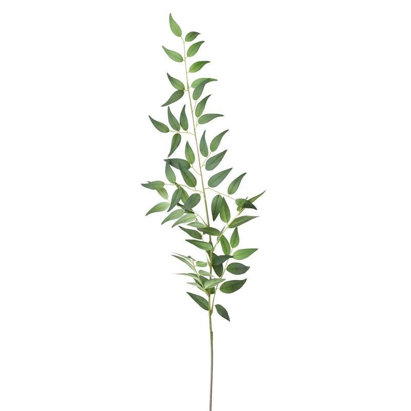 36 inch Artificial Italian ruscus stem with lush green leaves