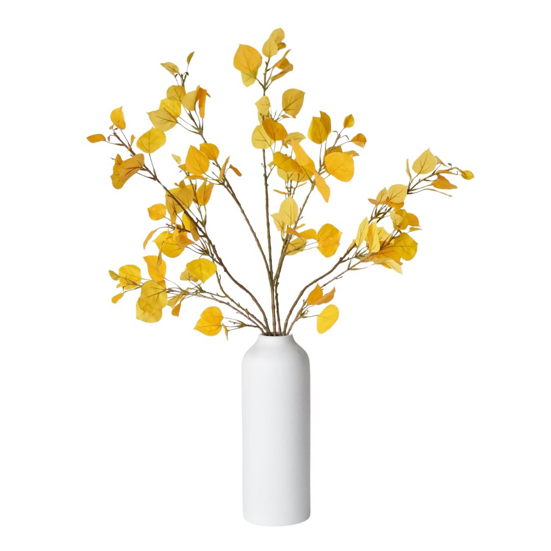 40 inch Artificial yellow aspen branch spray with 45 leaves