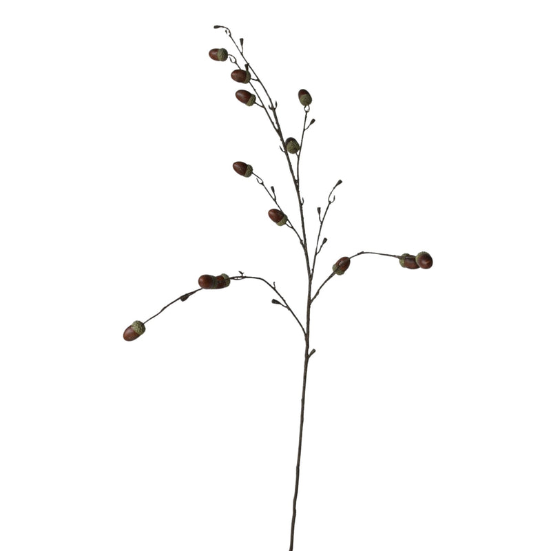 40 inch Artificial acorn branch stem with hand-finished detail