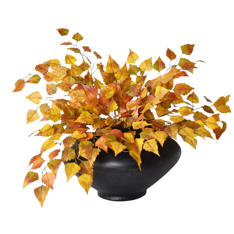 Artificial birch leaf branch for fall decor