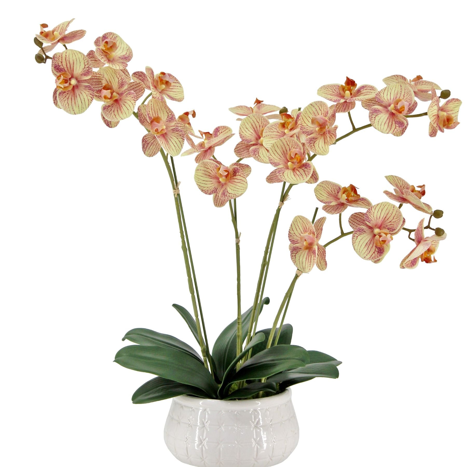 23 inch Artificial orange Phalaenopsis orchid with 4 stems
