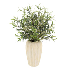 30 inch Artificial olive arrangement in cream artisan vase