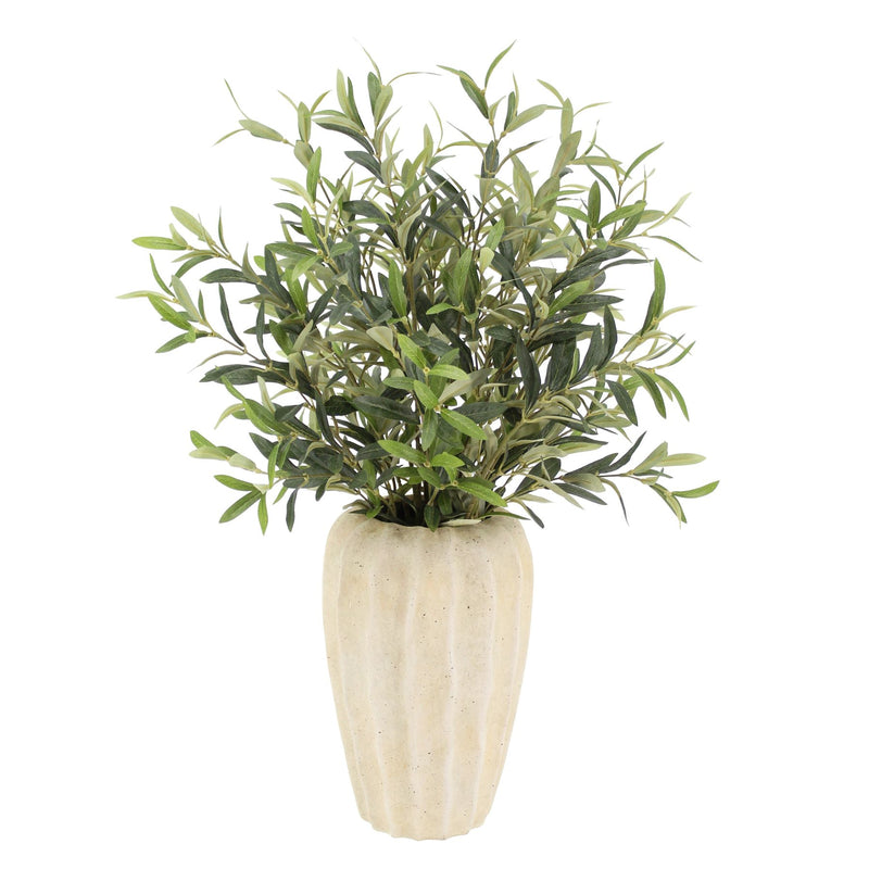 30 inch Artificial olive arrangement in cream artisan vase