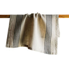 Set of 4 black and ivory striped linen napkins