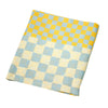 Reversible Checker Sky tablecloth in yellow light blue cream