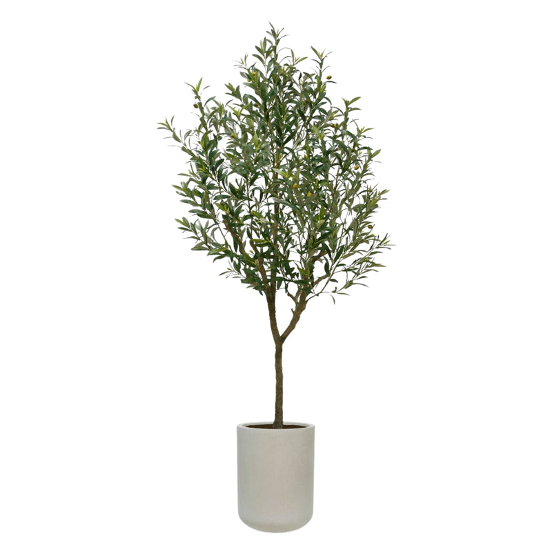 Artificial 7' Olive Tree with Artisan Mediterranean Planter