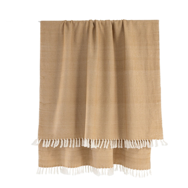 Mechot handwoven Ethiopian cotton throw blanket herringbone
