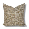 Botanical Floral Pillow Cover in blue, grey, and tan on linen front