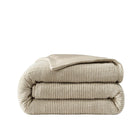 Two-tone snug ribbed bamboo duvet cover with fluffy top and smooth underside