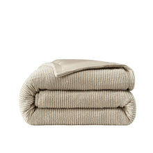 Two-tone snug ribbed bamboo duvet cover with fluffy top and smooth underside