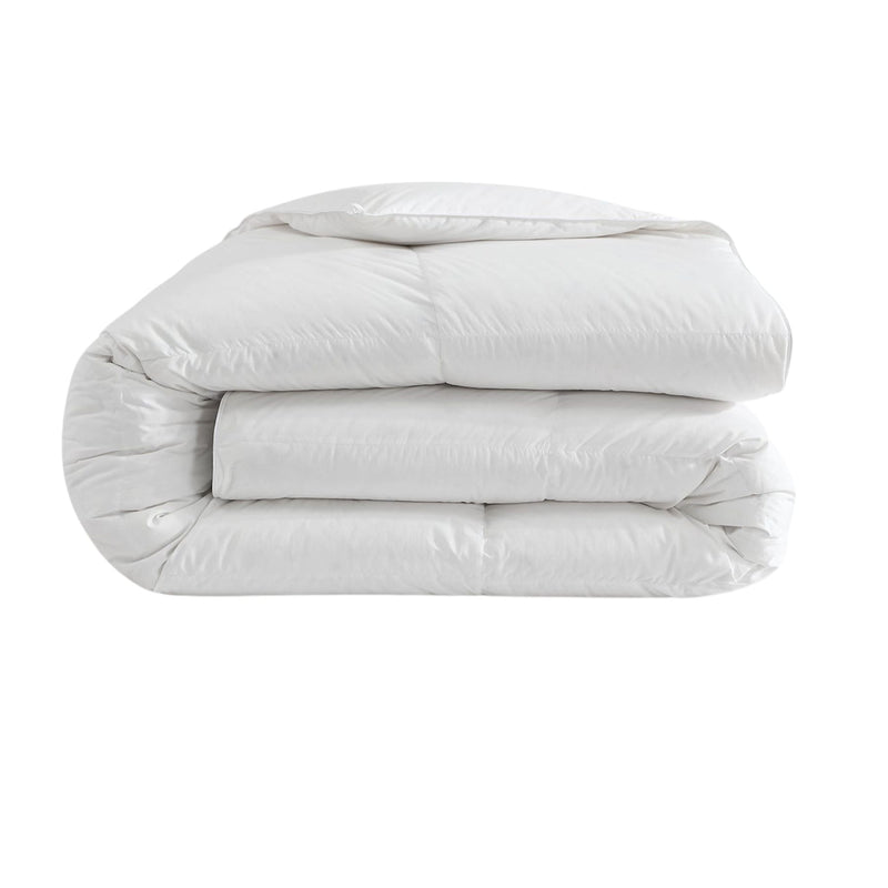 Luxurious down duvet insert with TENCEL shell on bed