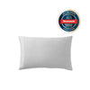 Silky Lyocell pillowcase set in white folded on bed