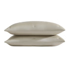 Silky Lyocell Stitch Sham Set displayed on bed