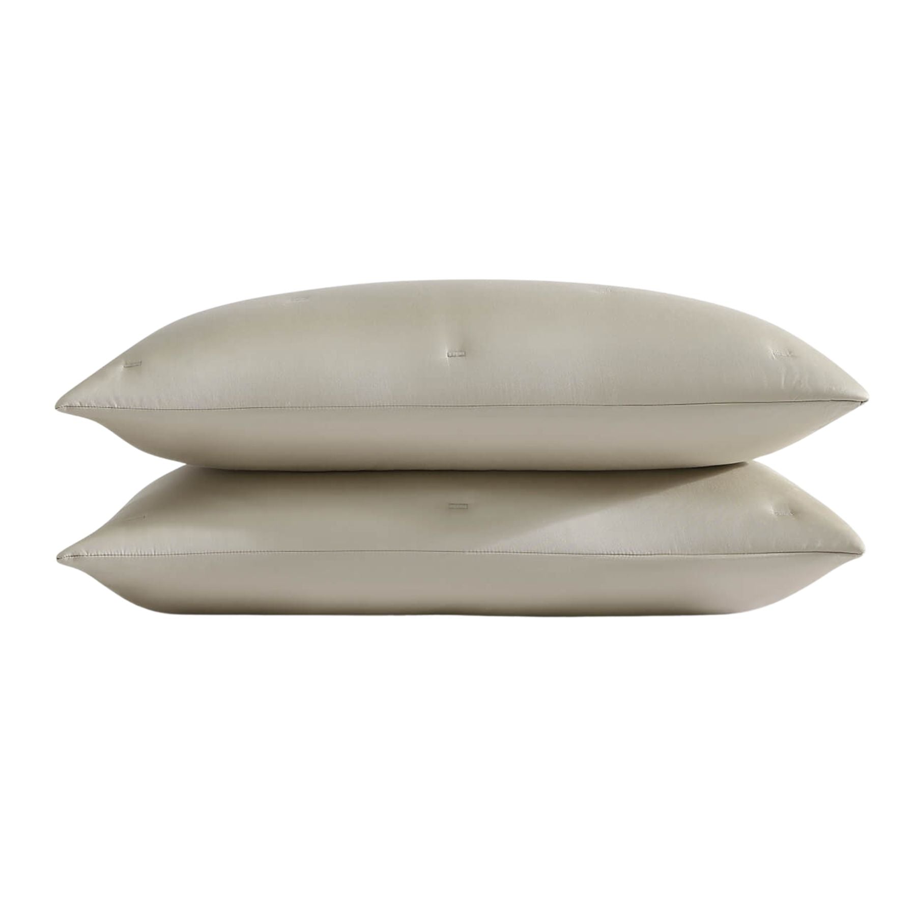 Silky Lyocell Stitch Sham Set displayed on bed