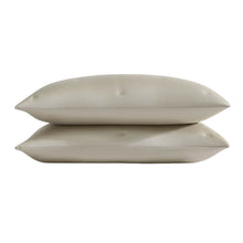 Silky Lyocell Stitch Sham Set displayed on bed