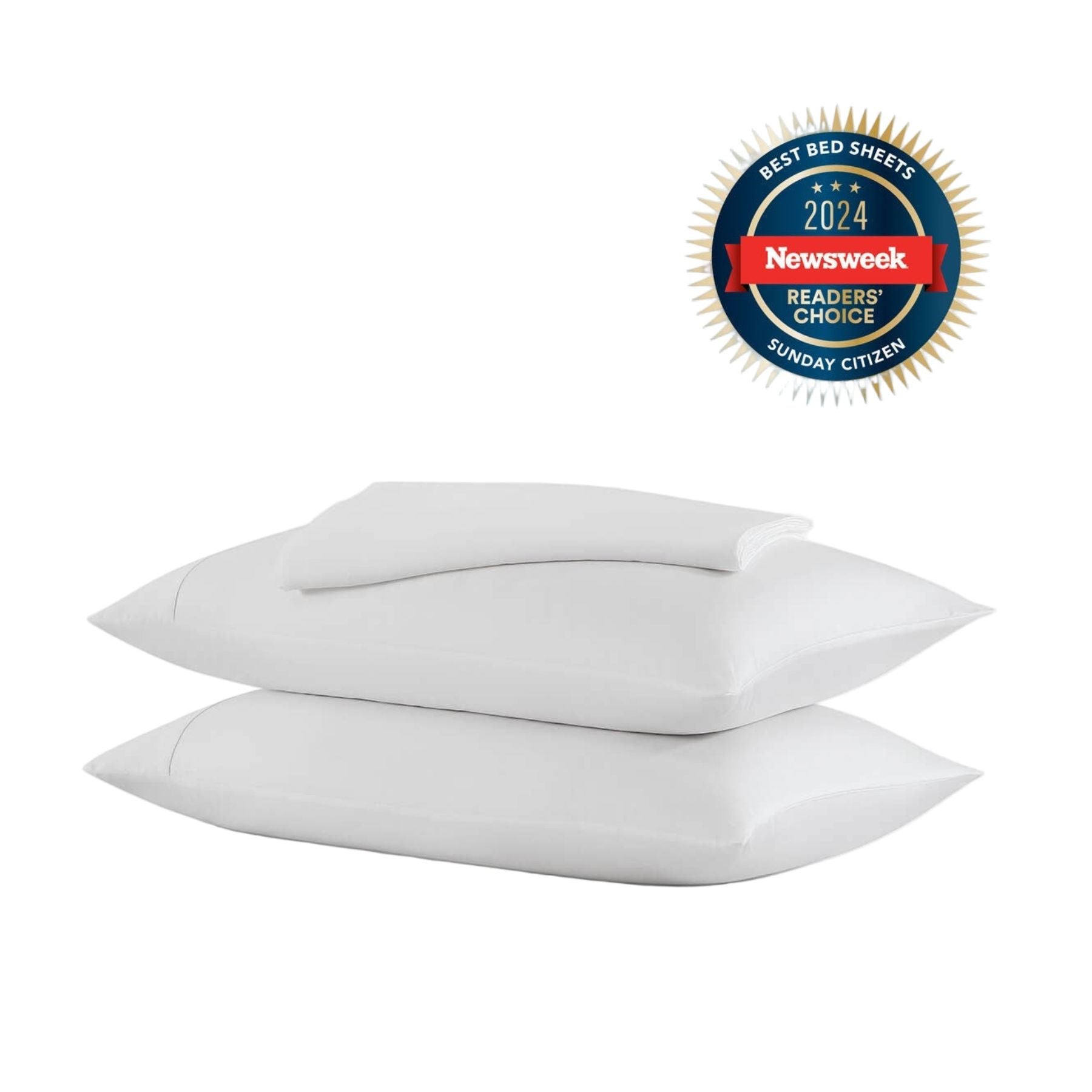 Silky lyocell sheet set folded neatly in neutral tones