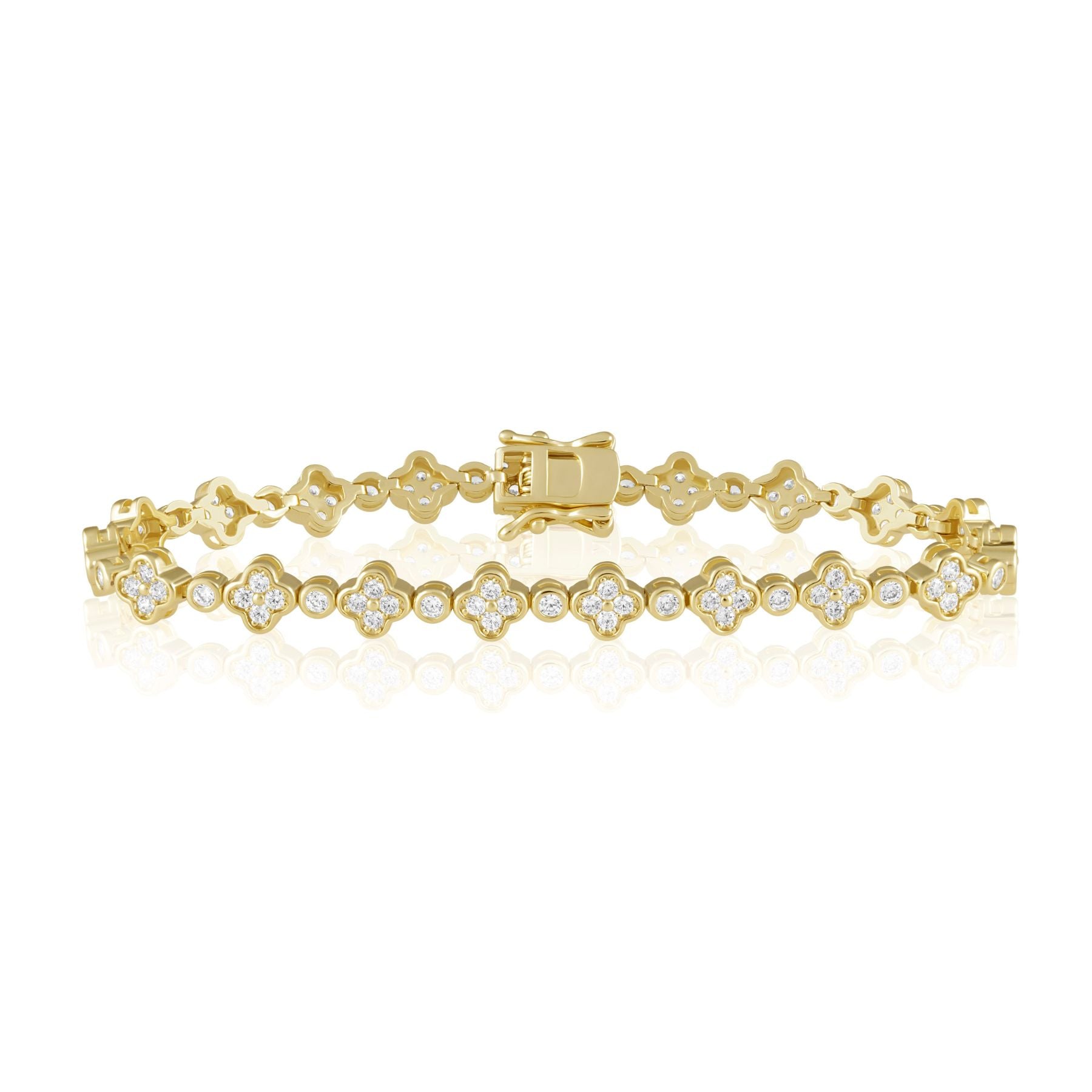Dainty Gracie Tennis Bracelet with sparkling cubic zirconia stones on white background