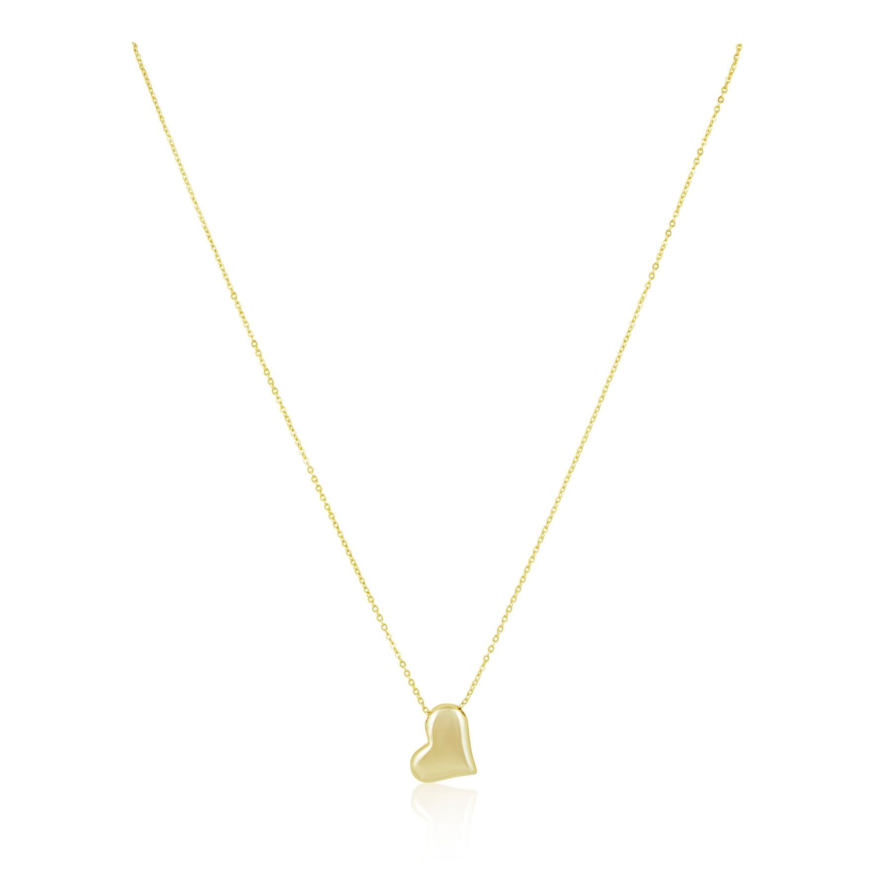 Susie Heart Necklace with slanted heart pendant in gold