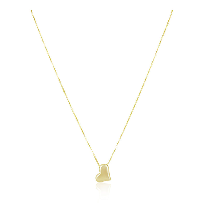 Susie Heart Necklace with slanted heart pendant in gold
