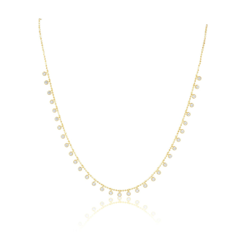 Valerie Necklace featuring dainty CZ stone on gold chain