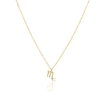 Zodiac Pearl Necklace with horoscope pendant and pearl accent