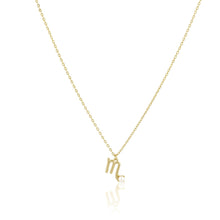 Zodiac Pearl Necklace with horoscope pendant and pearl accent