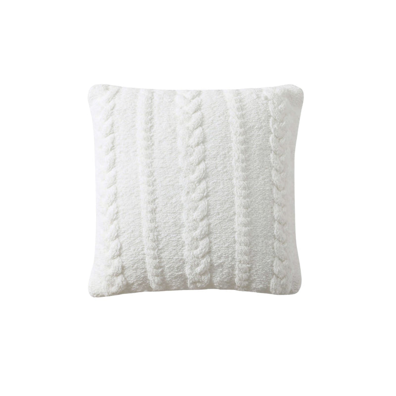 Braided throw pillow in ultra-soft Snug fabric with memory foam fill
