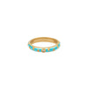 Illuminated Love gold ring with turquoise enamel and CZ crystal