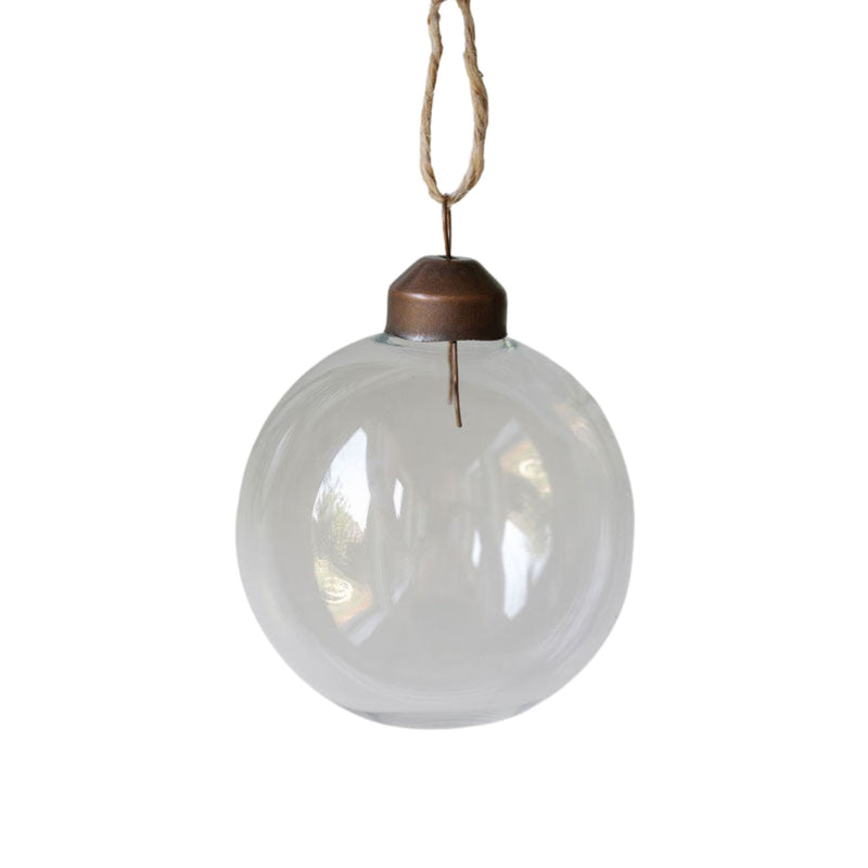 Set of 12 clear glass ornaments for Christmas tree