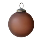 Frosted cinnamon glass Christmas ornaments set of 6