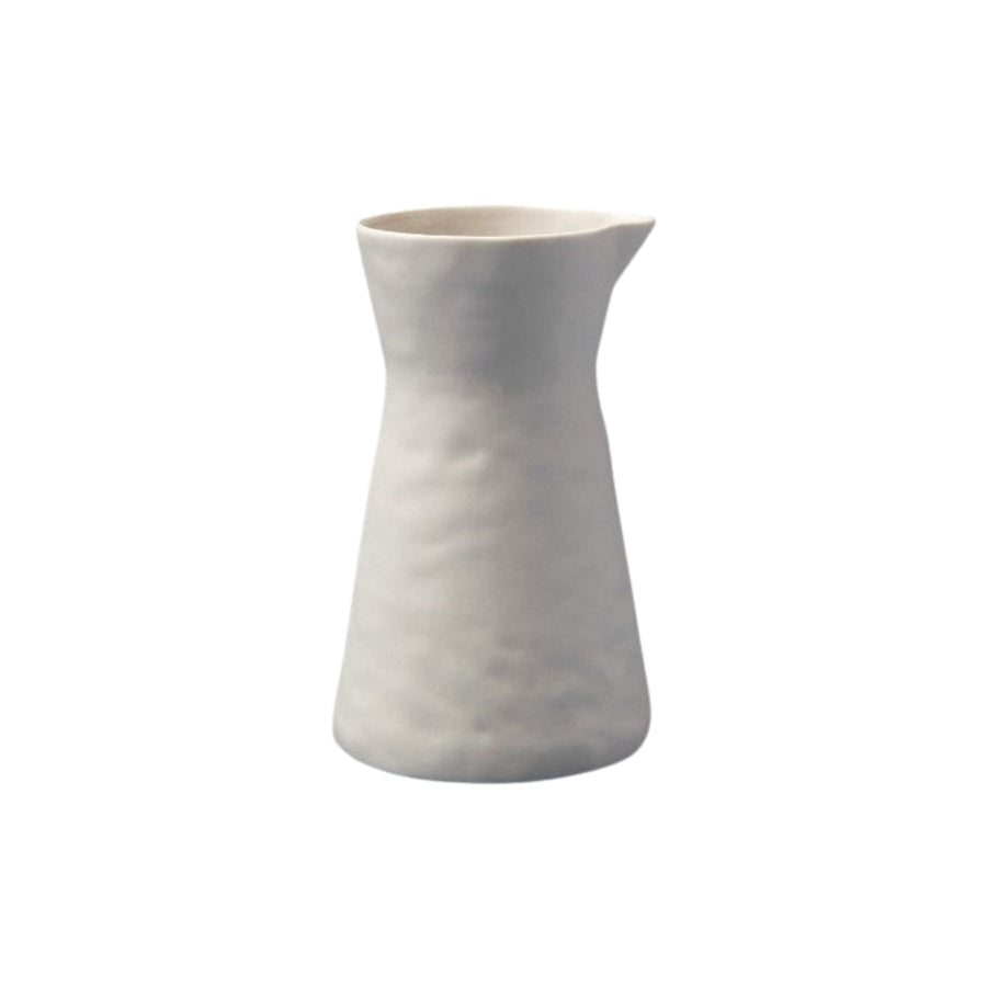 Rugueux pearl stoneware carafe handcrafted in Vietnam