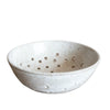 Artisan stoneware colander for washing fresh fruit