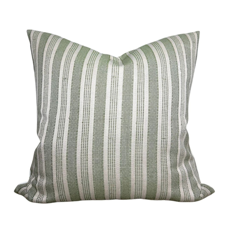 Amida Pillow Cover in Green on Natural, Peter Dunham Textiles