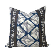 Austin Pillow Cover in Brown + Navy