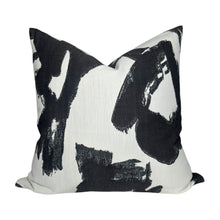 Brushstrokes Pillow Cover in Ebony, Indoor Outdoor Pillows