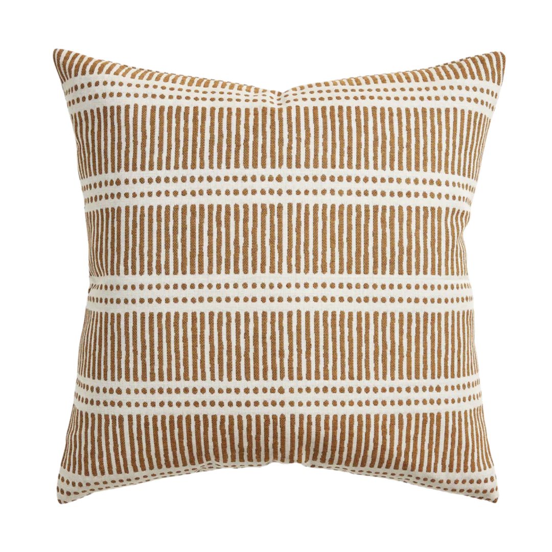 Dash Dot Pillow Cover in Rattan, Walter G Pillows, Decorative Throw Pillows