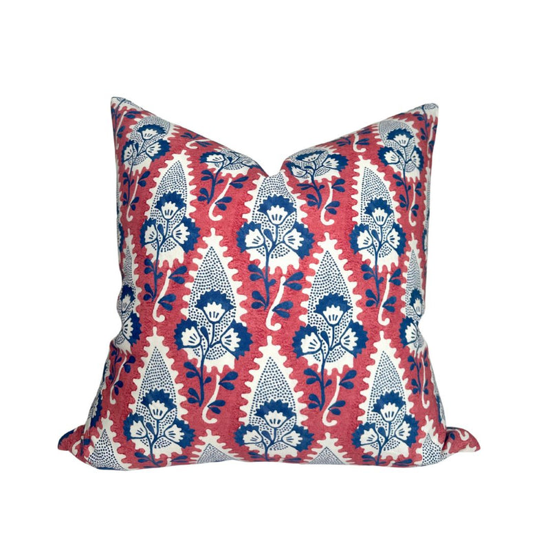 Cornwall Floral Pillow Cover in Red