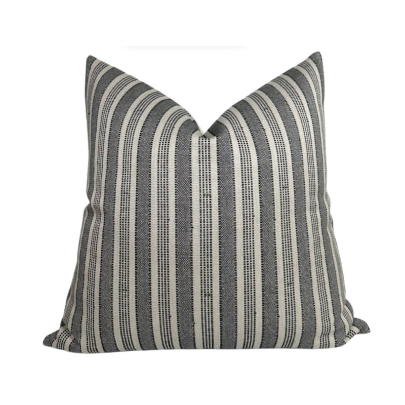 Amida Pillow Cover in Charcoal on Natural, Peter Dunham Textiles
