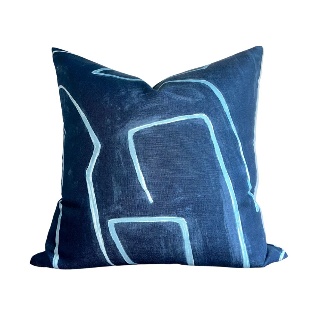 Kelly Wearstler Graffito Pillow Cover in Navy